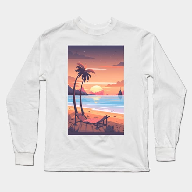 Sunset at the beach Long Sleeve T-Shirt by Gate4Media